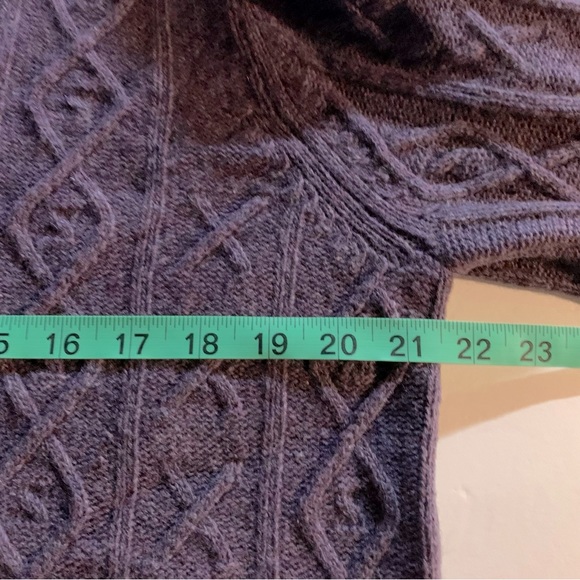 Talbots Lambswool Cable Knit Purple Sweater Women’s Size Large - Picture 7 of 8